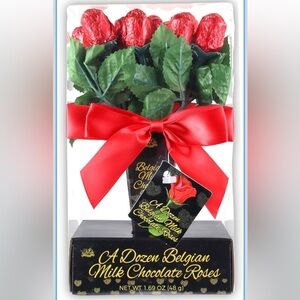 Red Ribbon Chocolate Rose Bouquet